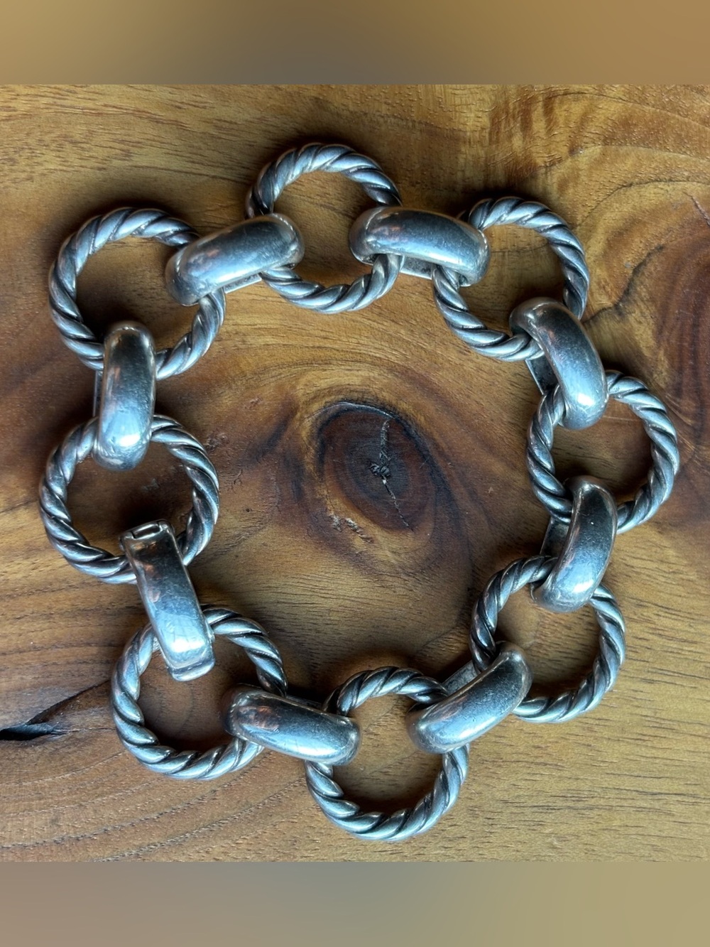 Vintage Tiffany & Co. Sterling Twist Link Bracelet 7.5”